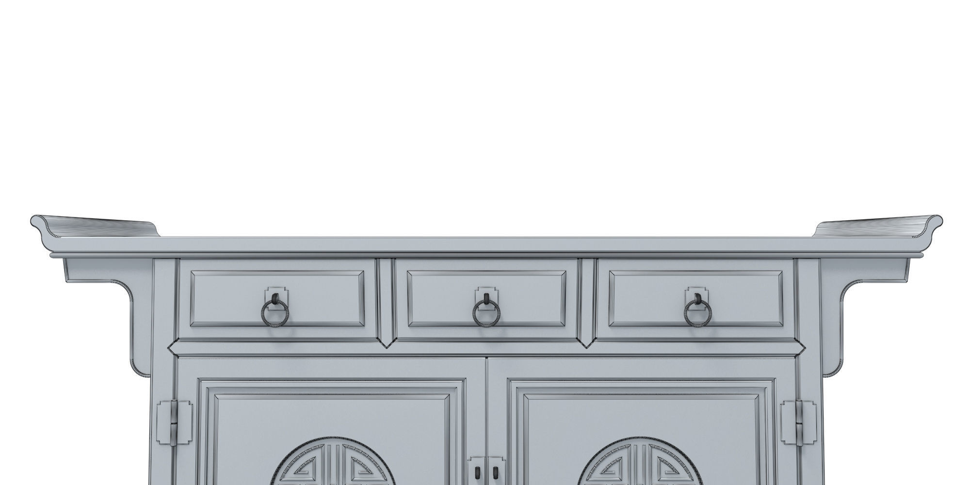 RED LACQUER ALTAR CABINET 3D model_6