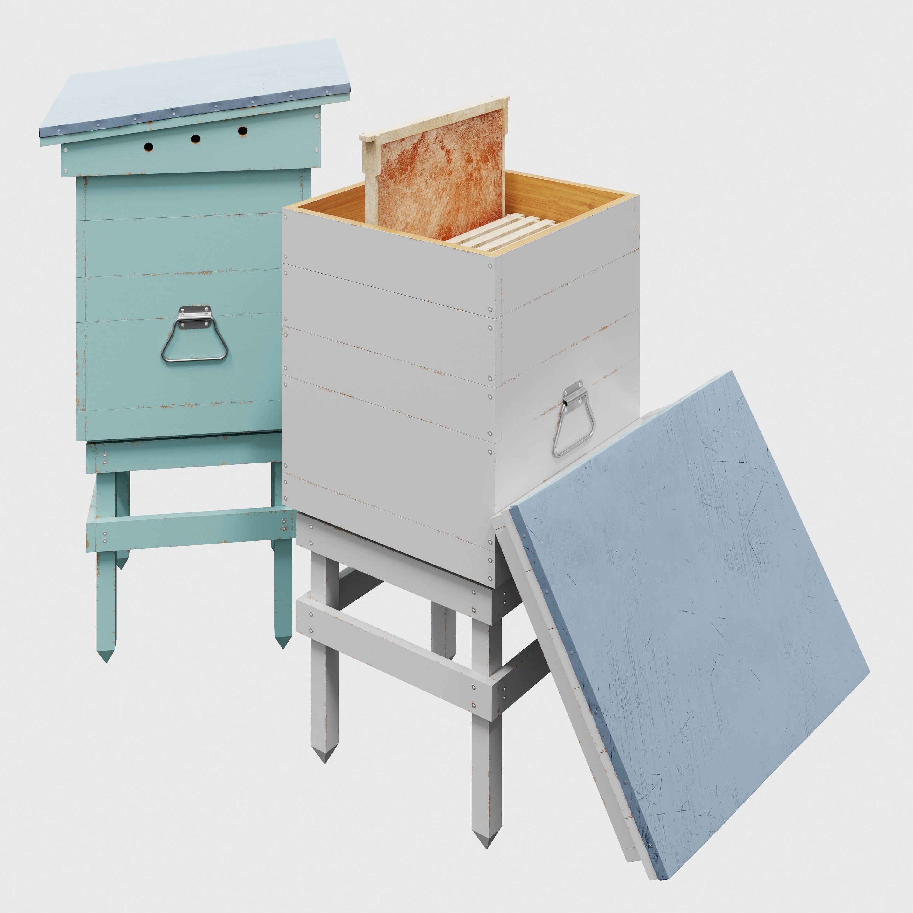 Dadant Hive  3D model_7