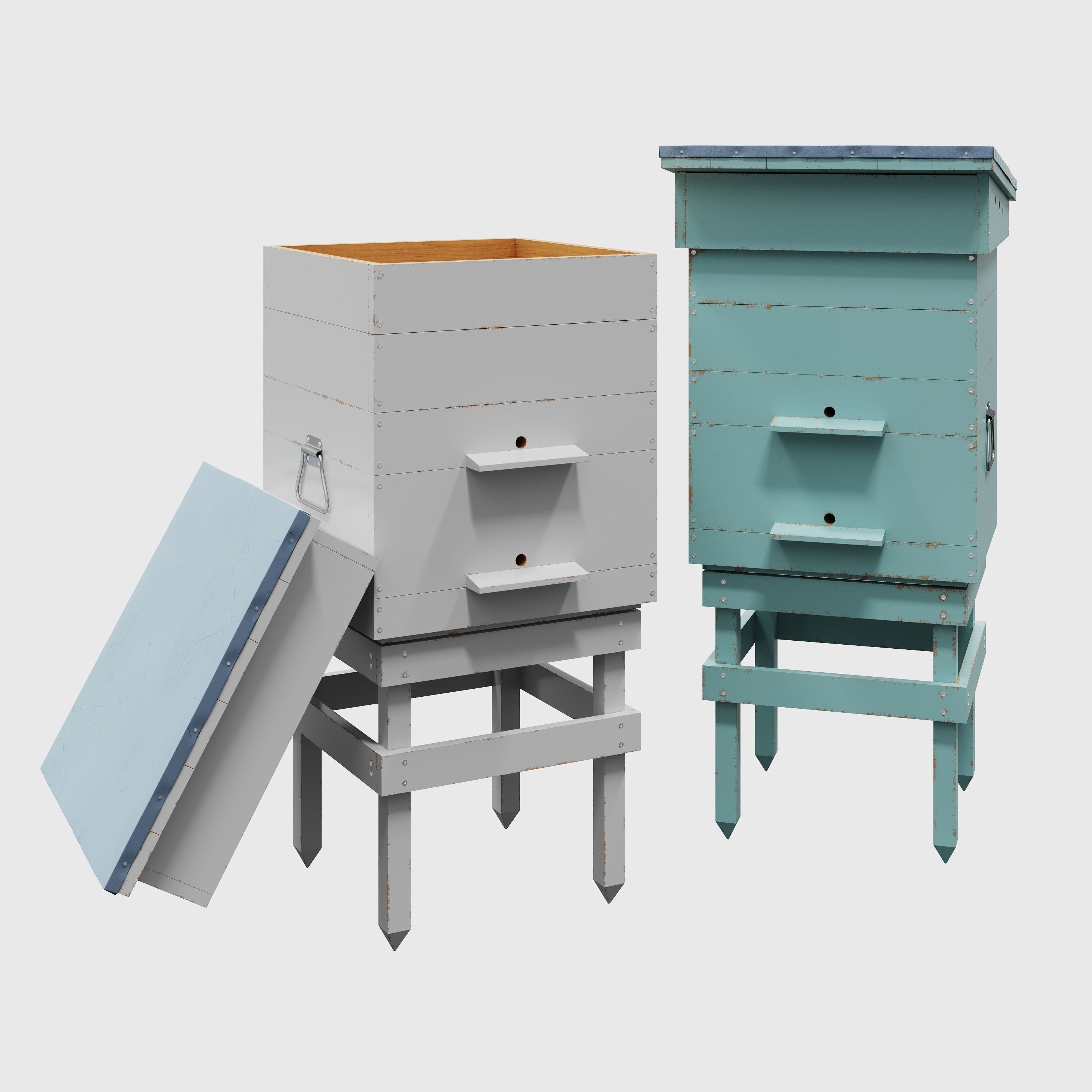 Dadant Hive  3D model_6