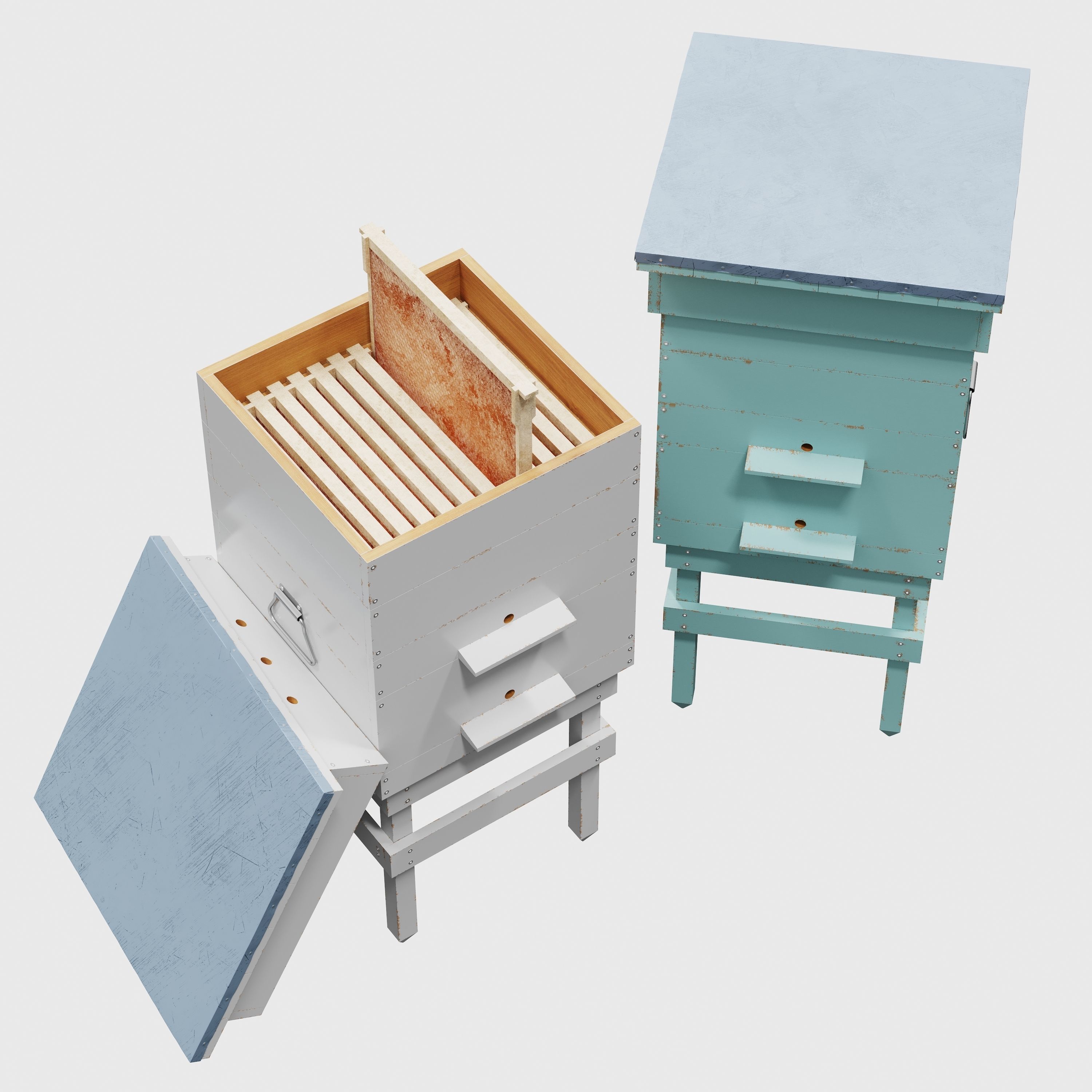 Dadant Hive  3D model_5