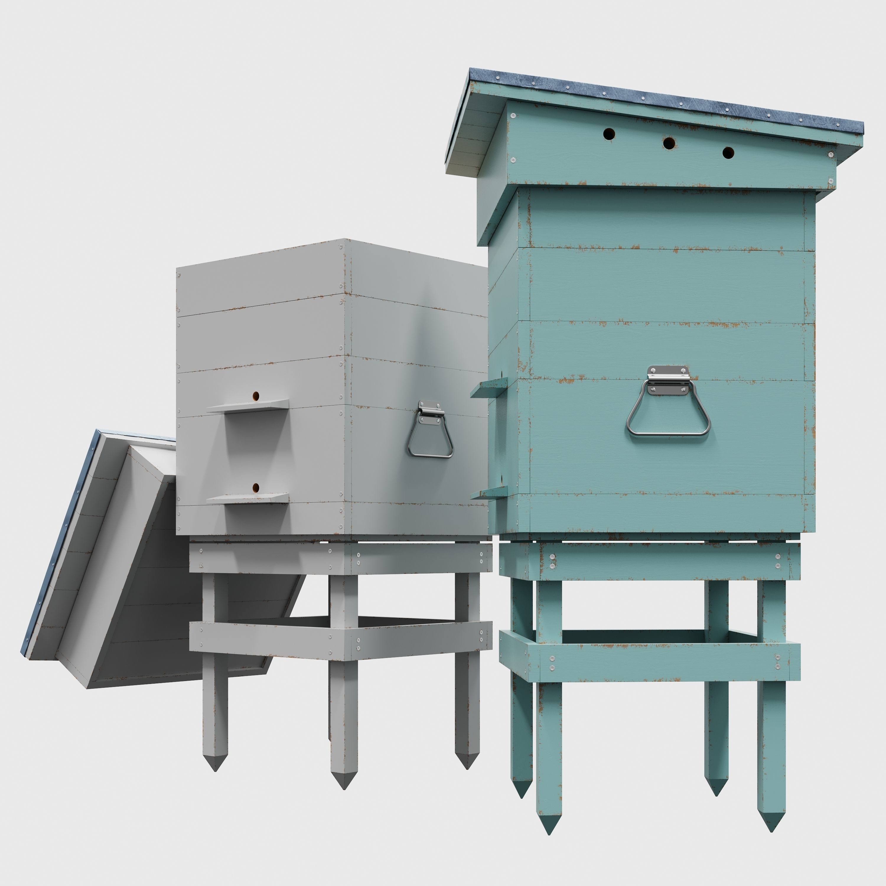 Dadant Hive  3D model_4