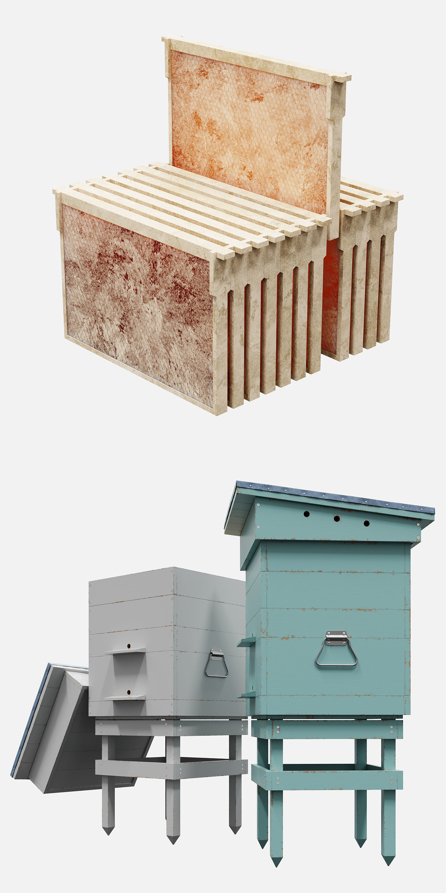 Dadant Hive  3D model_3