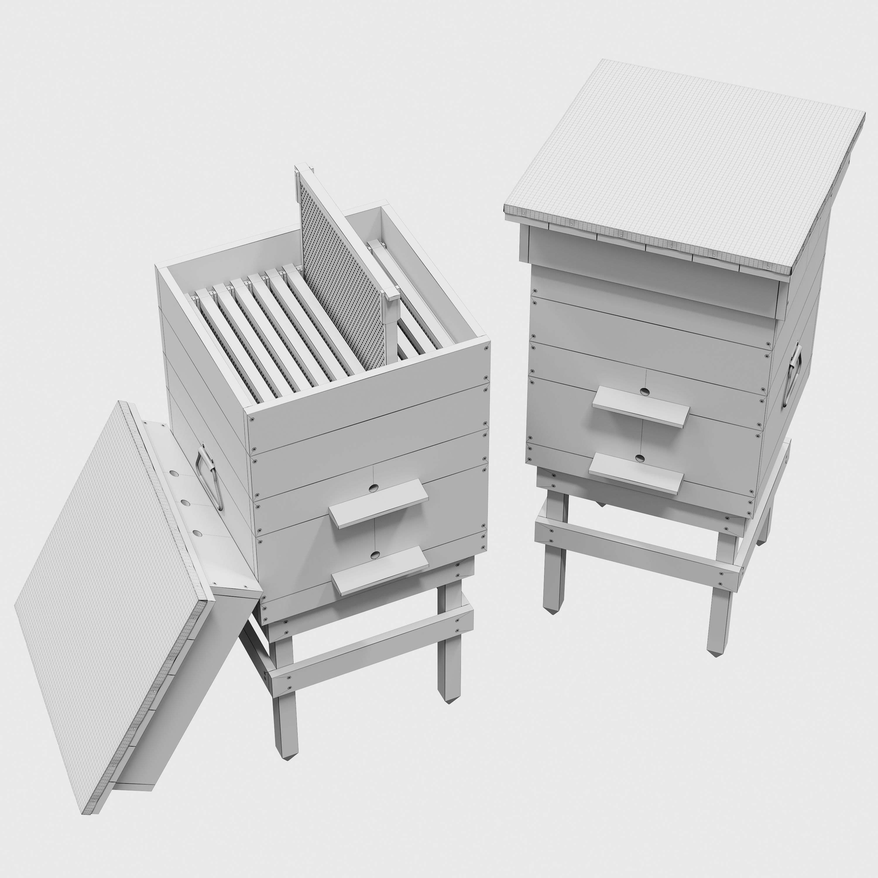 Dadant Hive  3D model_2