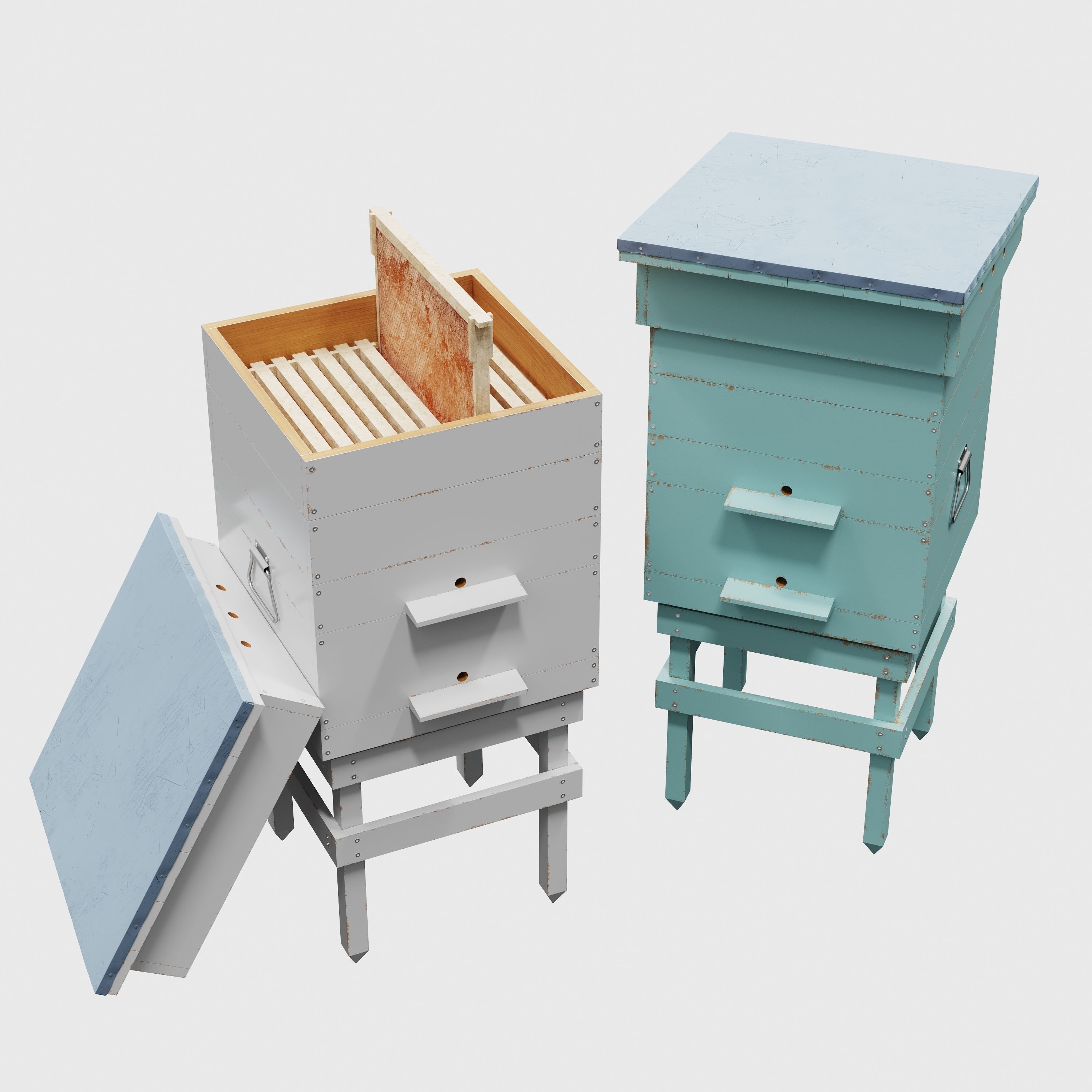 Dadant Hive  3D model_0