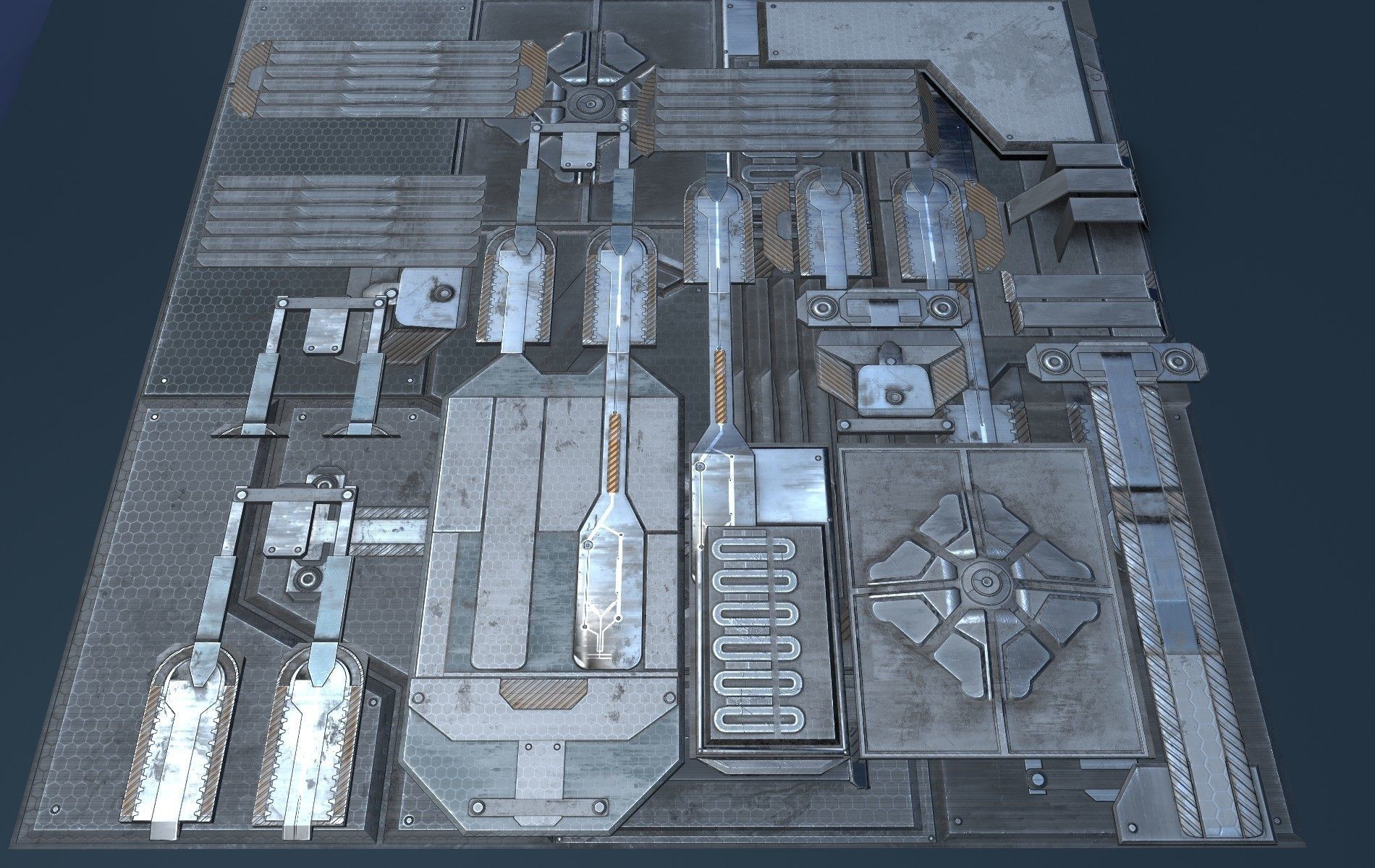 Sci fi  architectural kit - Game Ready Low-poly 3D model_9