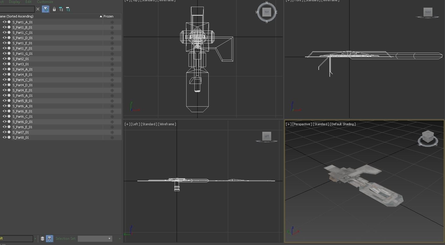 Sci fi  architectural kit - Game Ready Low-poly 3D model_7