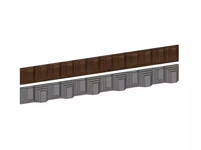 Contemporary frieze panels for plaster and wood working 3D print model