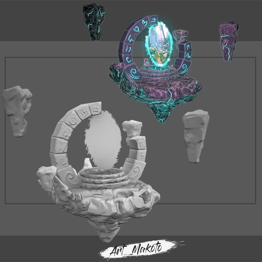 Stylized Portal Low-poly 3D model_2