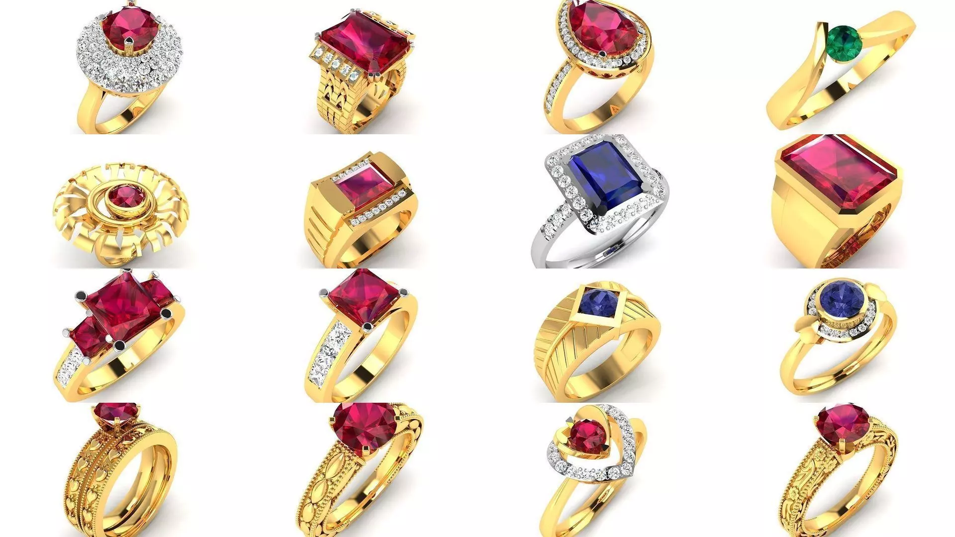 274 GEMSTONE RING 3D Model Collection_0
