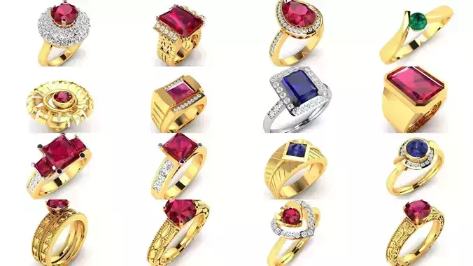 274 GEMSTONE RING 3D Model Collection