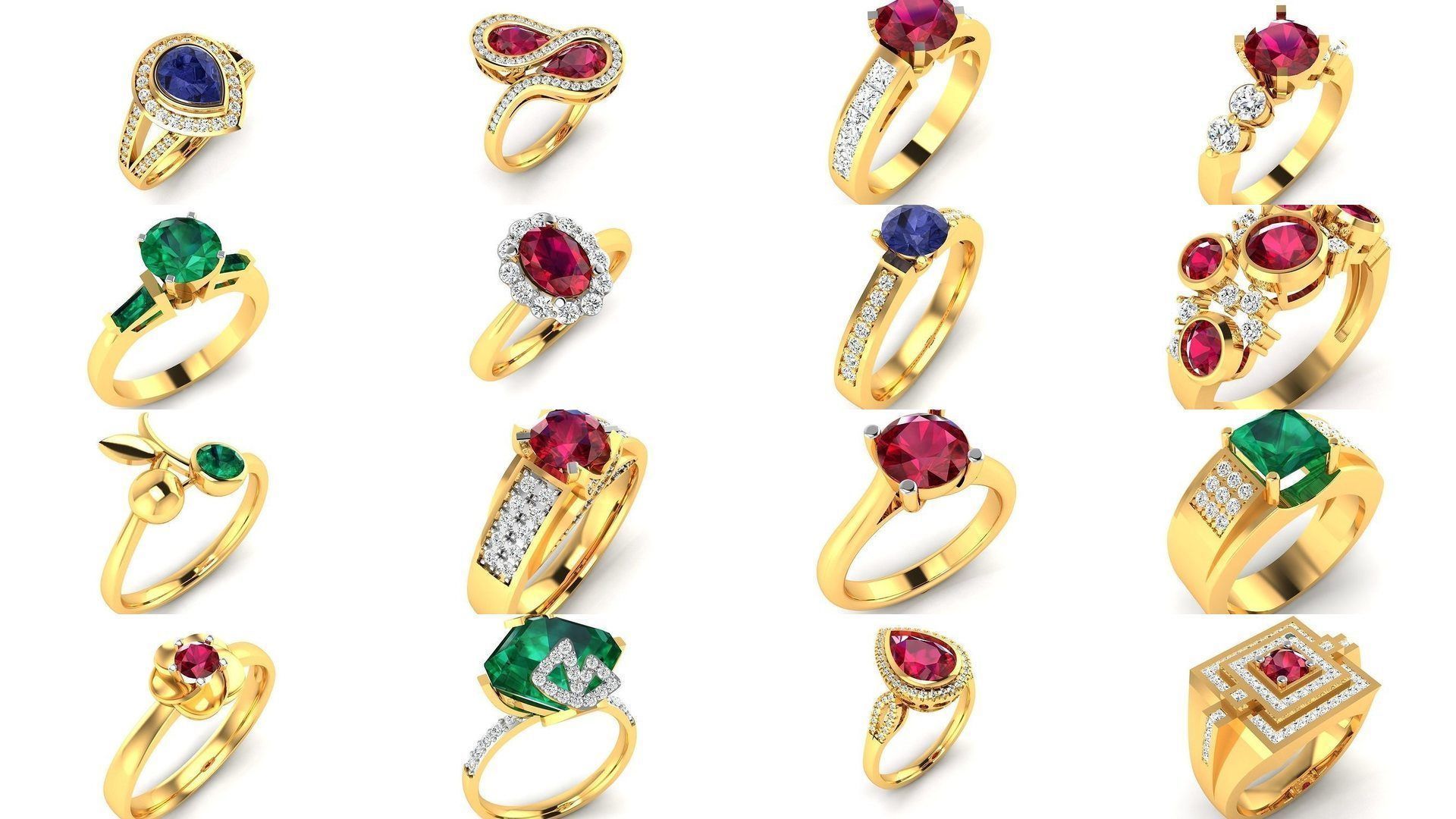 274 GEMSTONE RING 3D Model Collection_2