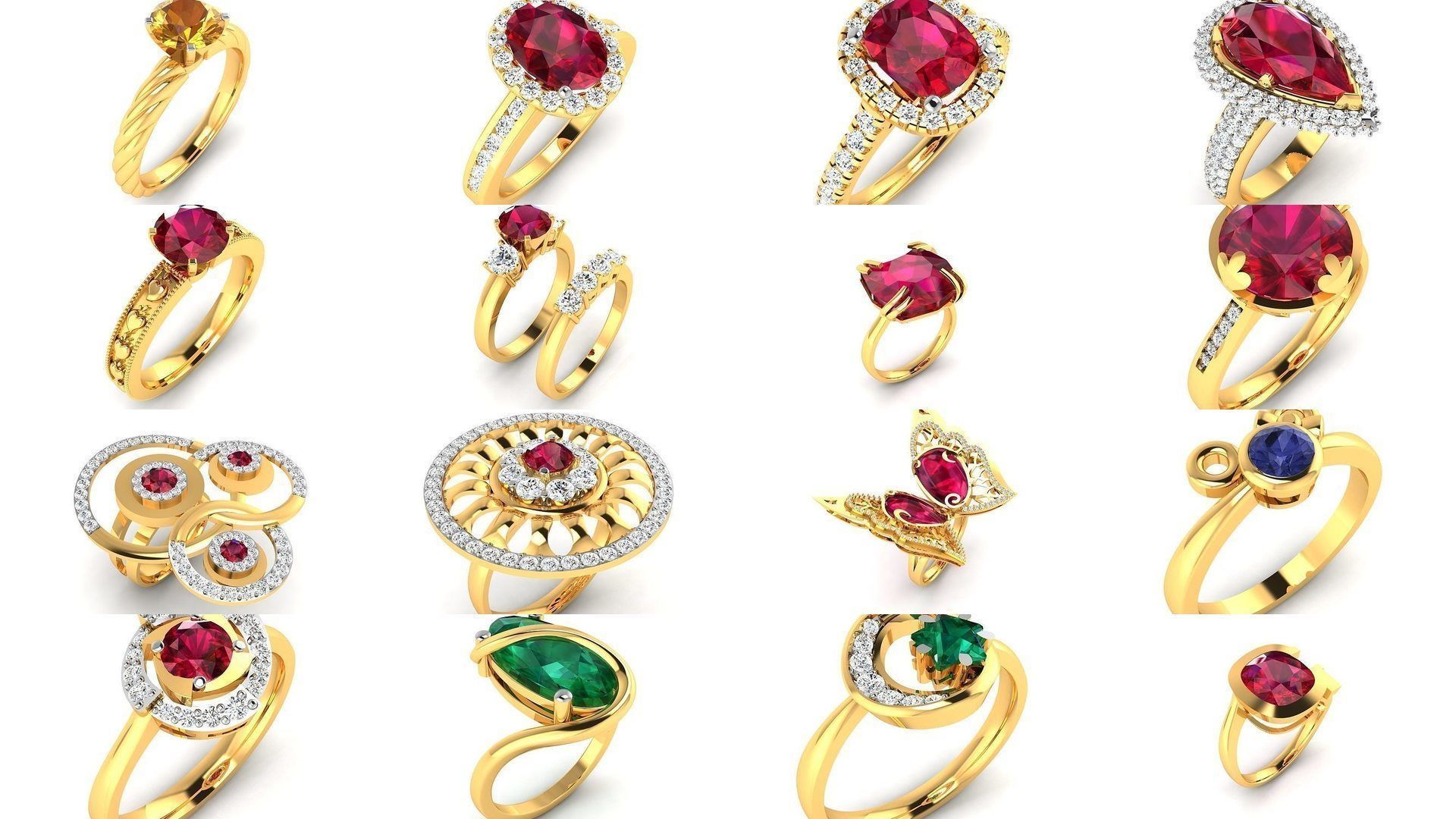 274 GEMSTONE RING 3D Model Collection_3