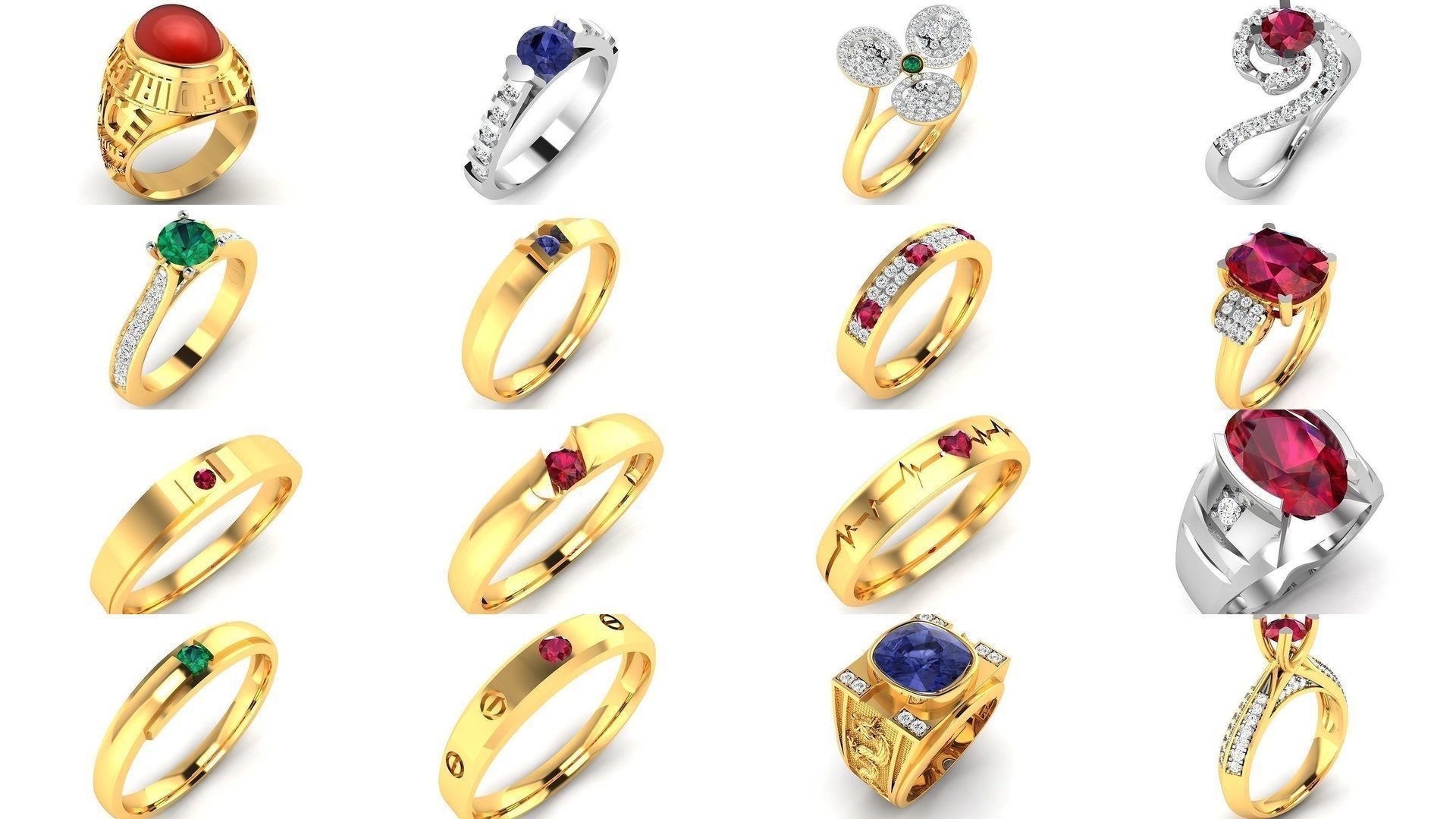 274 GEMSTONE RING 3D Model Collection_4