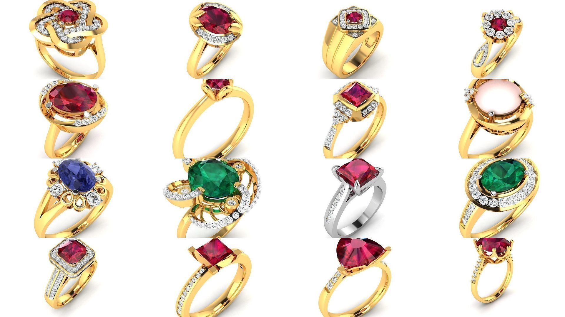 274 GEMSTONE RING 3D Model Collection_1