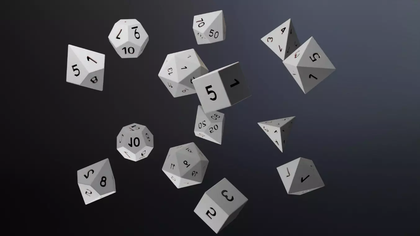 Polyhedral DnD Dice Pack 3D model