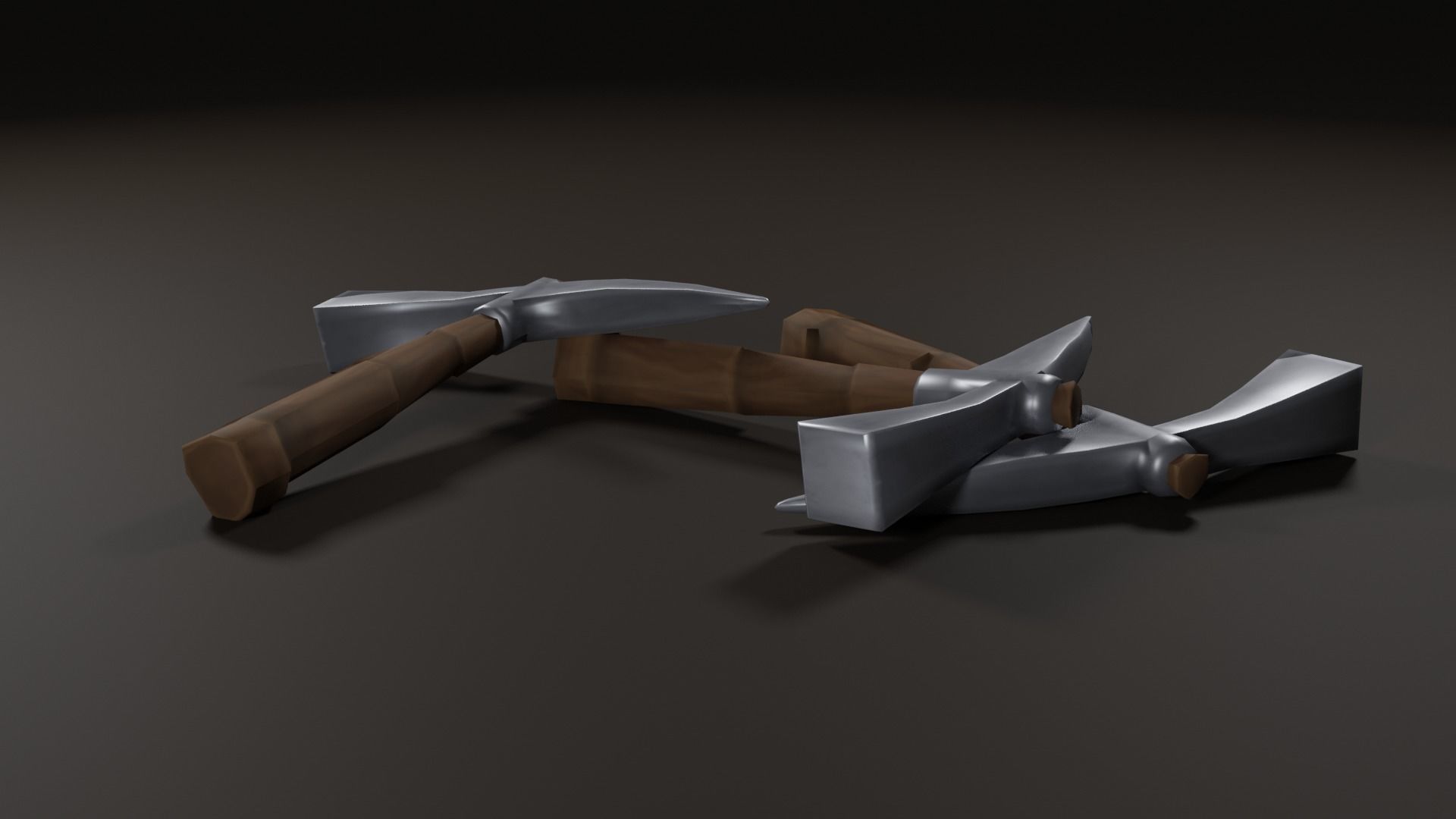 Pickaxe - low-poly hand-painted 3D model Low-poly 3D model_1