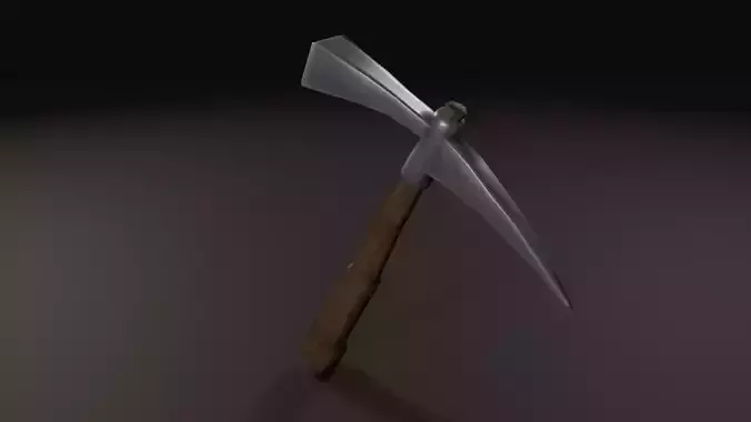 Pickaxe - low-poly hand-painted 3D model