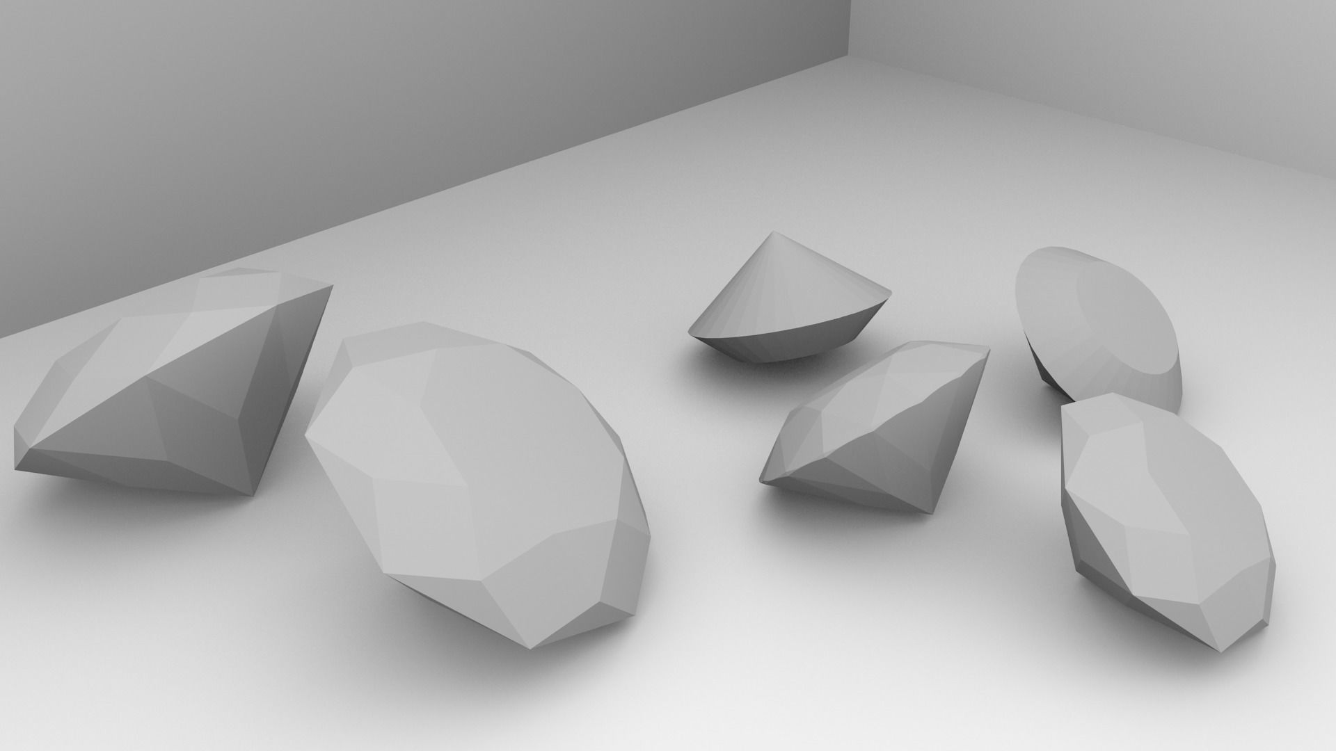 Diamonds - Blue Green Red White 3D model_6