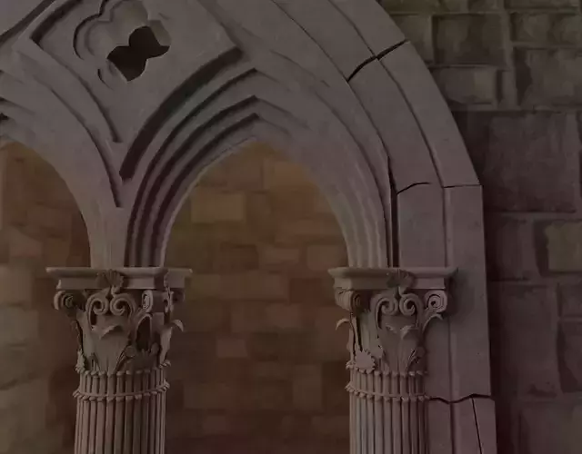 Classical medieval mullioned