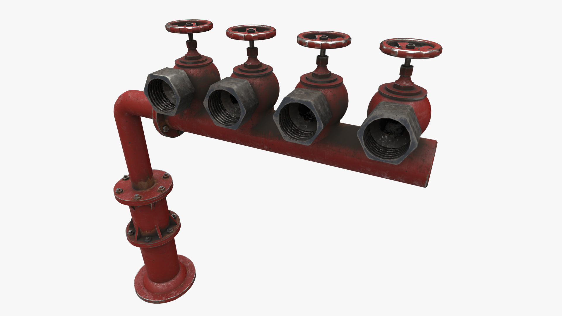 Fire Hydrant Low-poly 3D model_3