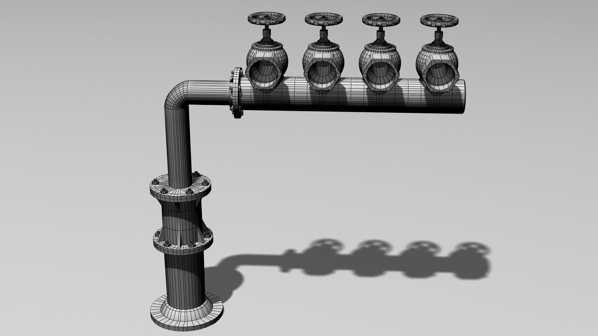 Fire Hydrant Low-poly 3D model_7