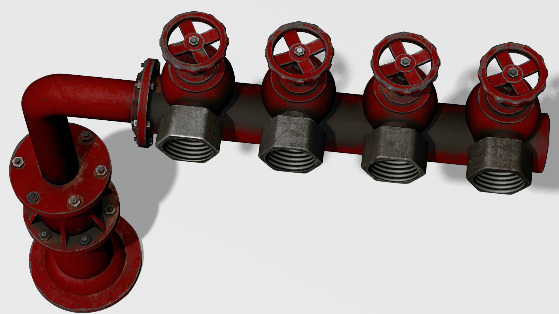 Fire Hydrant Low-poly 3D model_5