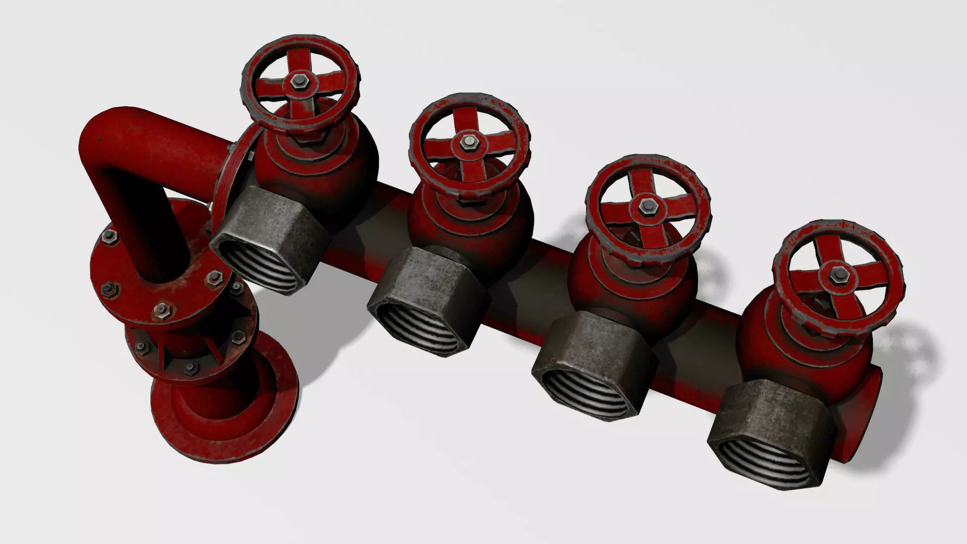 Fire Hydrant Low-poly 3D model_0