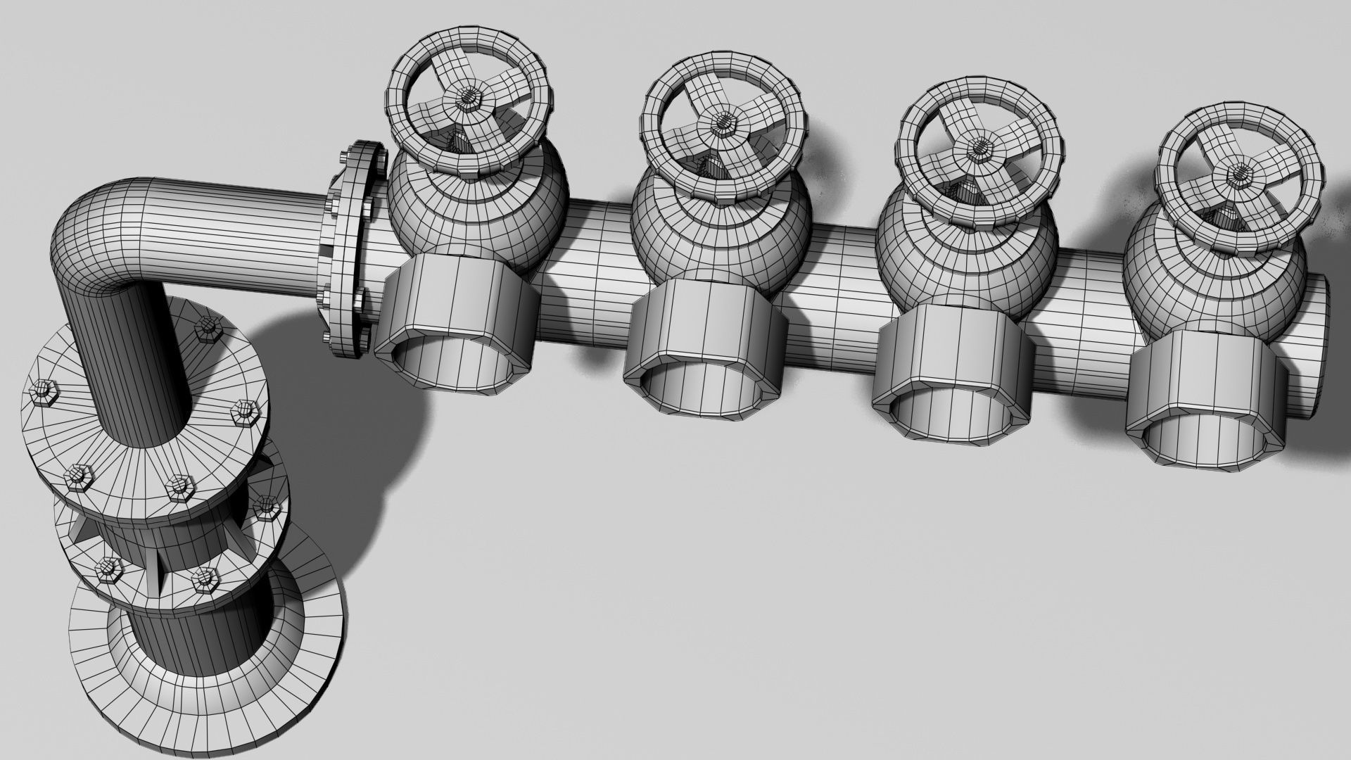 Fire Hydrant Low-poly 3D model_8