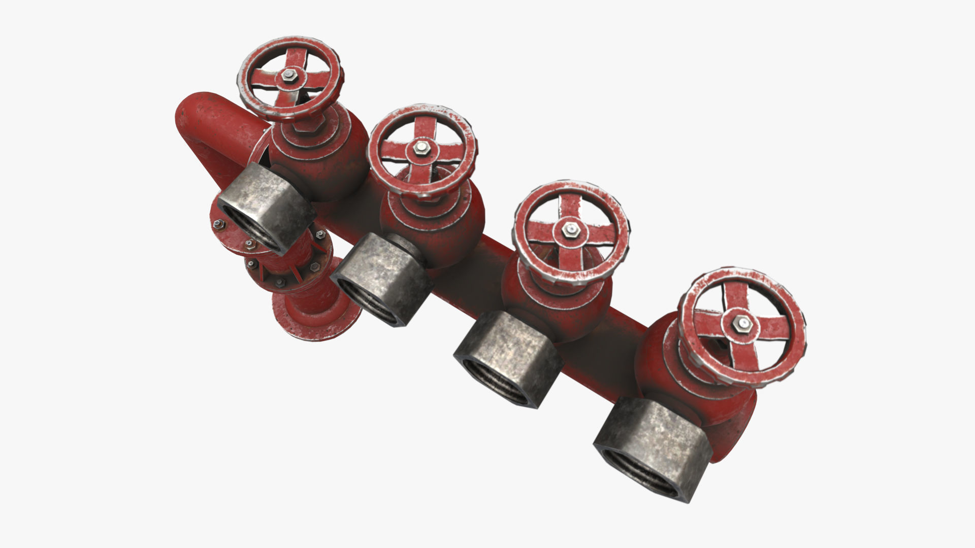 Fire Hydrant Low-poly 3D model_4