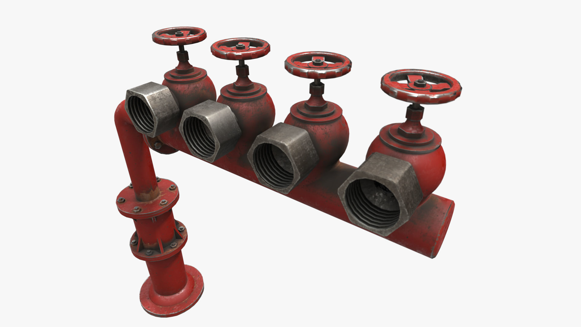 Fire Hydrant Low-poly 3D model_1
