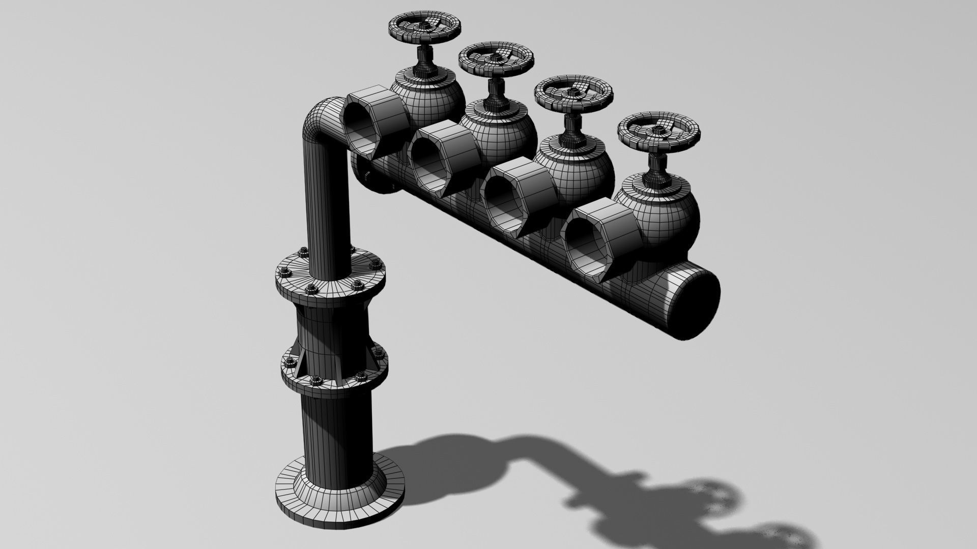 Fire Hydrant Low-poly 3D model_6