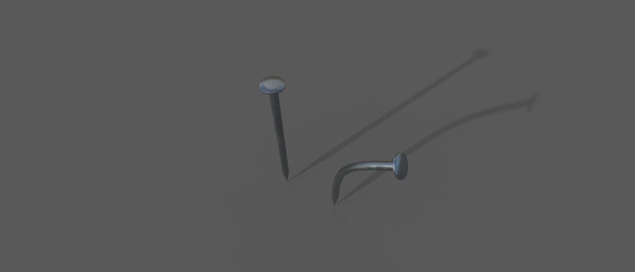 Clean bent and straight nails Low-poly 3D model_3