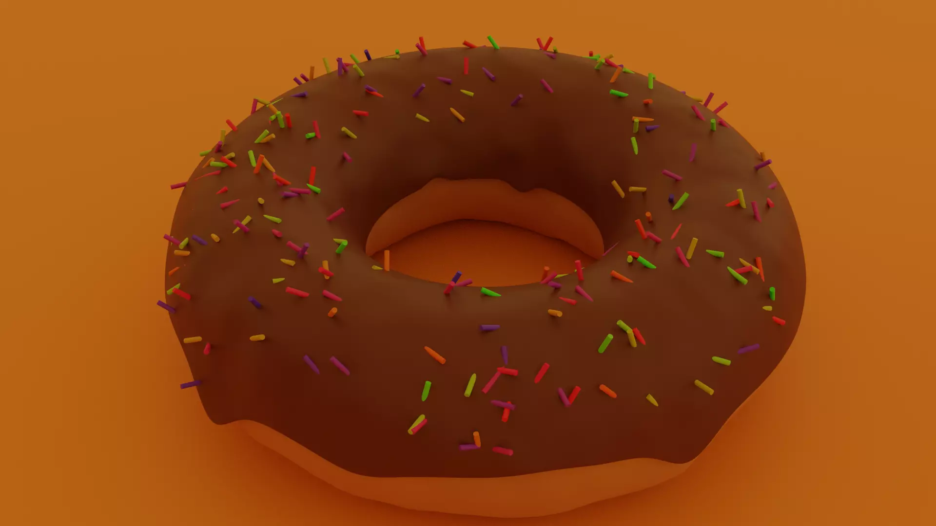Donught donut with sprinkles 3D model_0