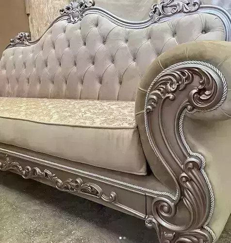 Carved overlays for sofa and chair