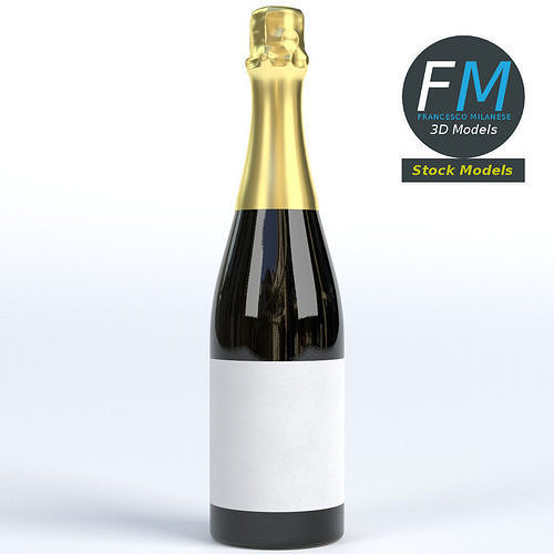 Champagne bottle 3D model