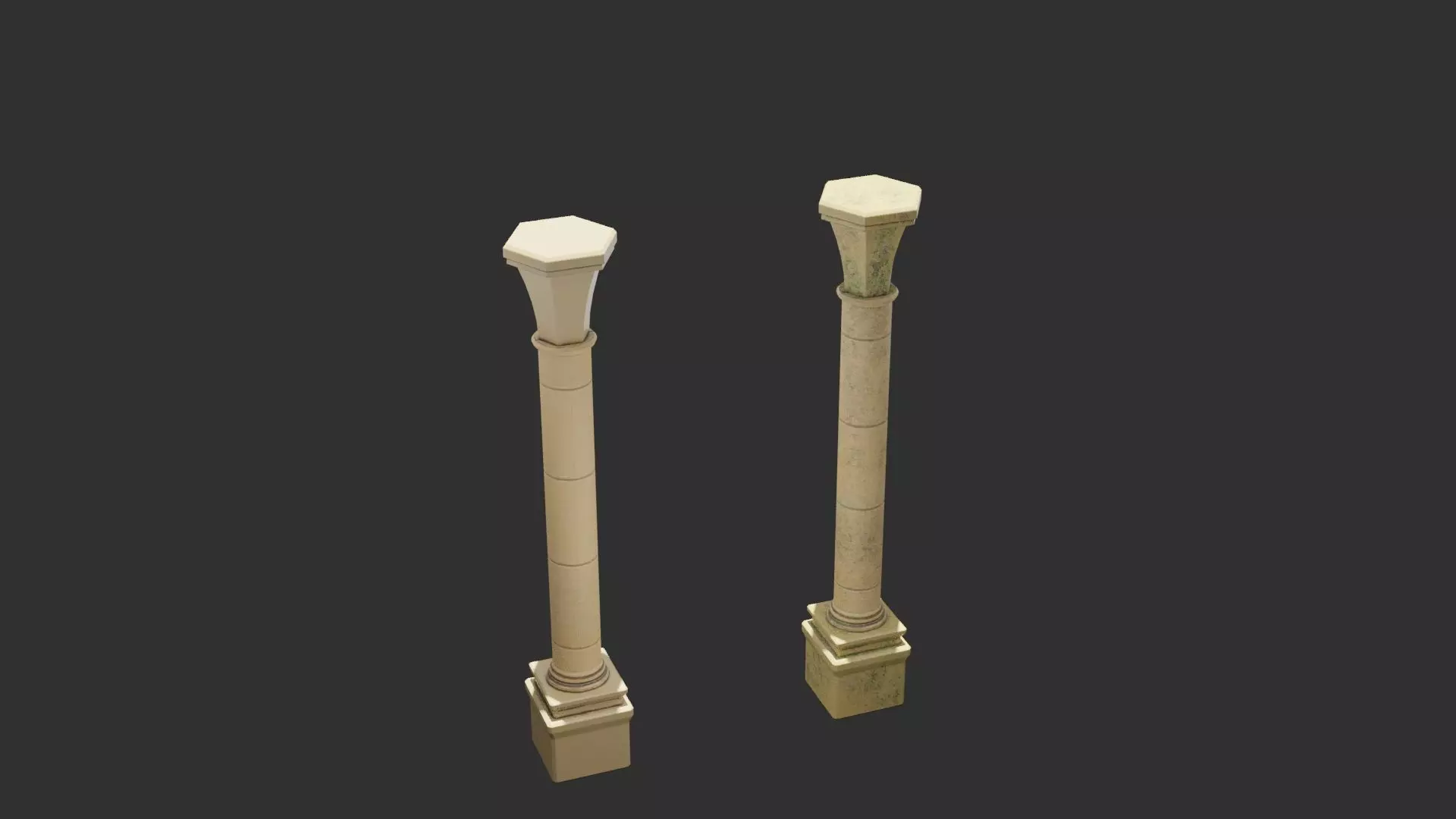 Stylized Columns Low-poly 3D model_0