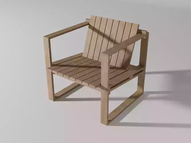 BK11 lounge chair Low-poly 3D model