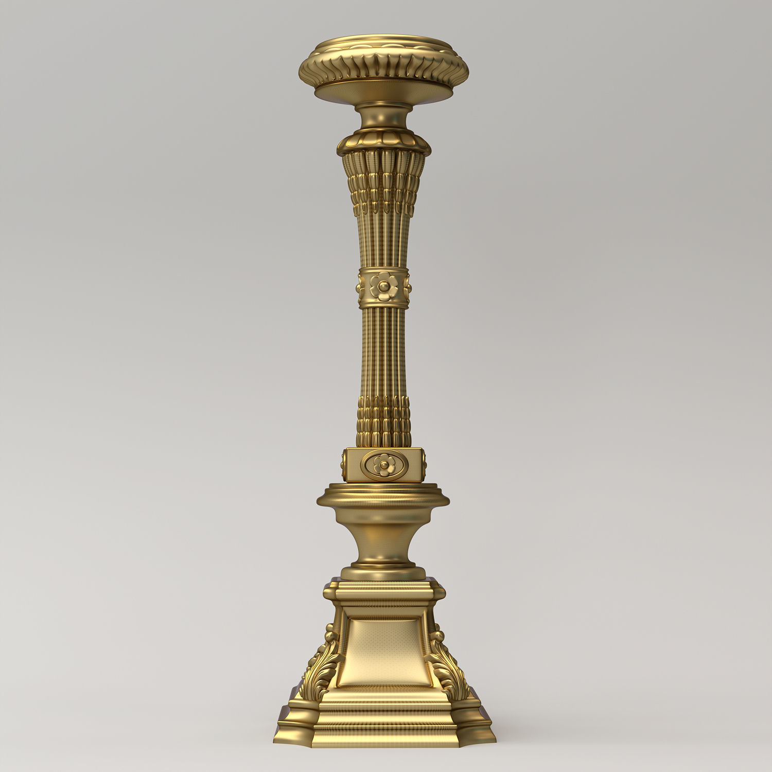 Carved Candle Holder 3D model_10
