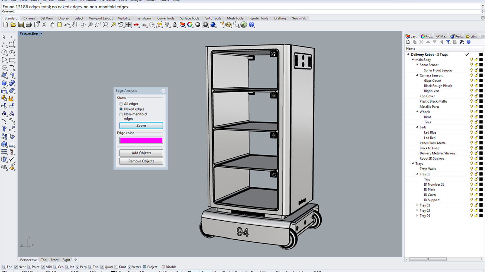 Generic Delivery Robot 01 3 Trays 3D model_15