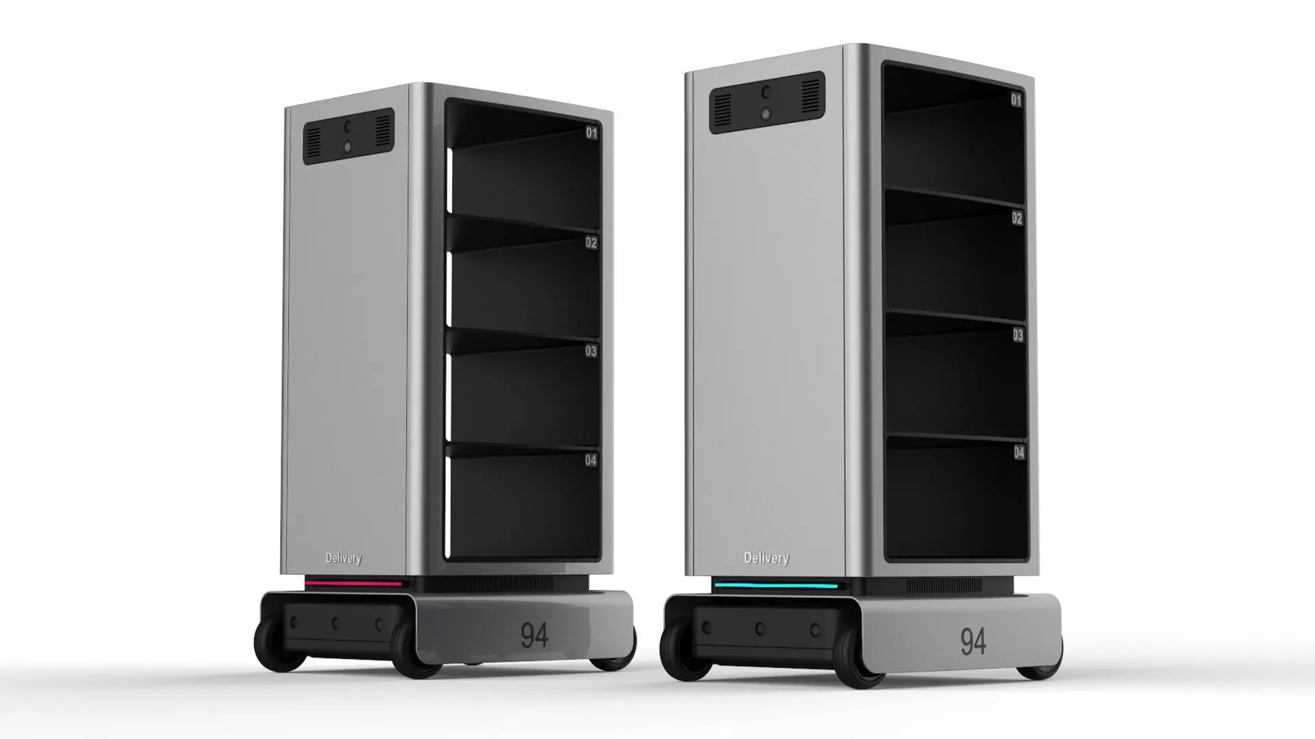 Generic Delivery Robot 01 3 Trays 3D model_0