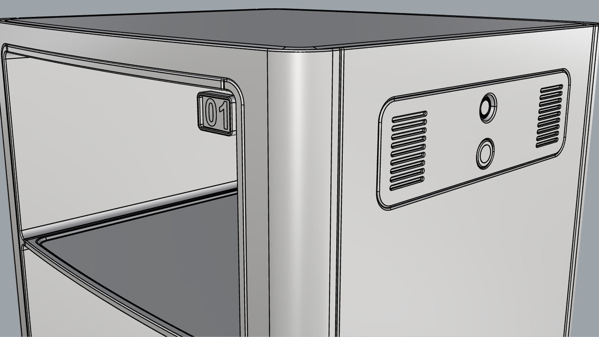 Generic Delivery Robot 01 3 Trays 3D model_21