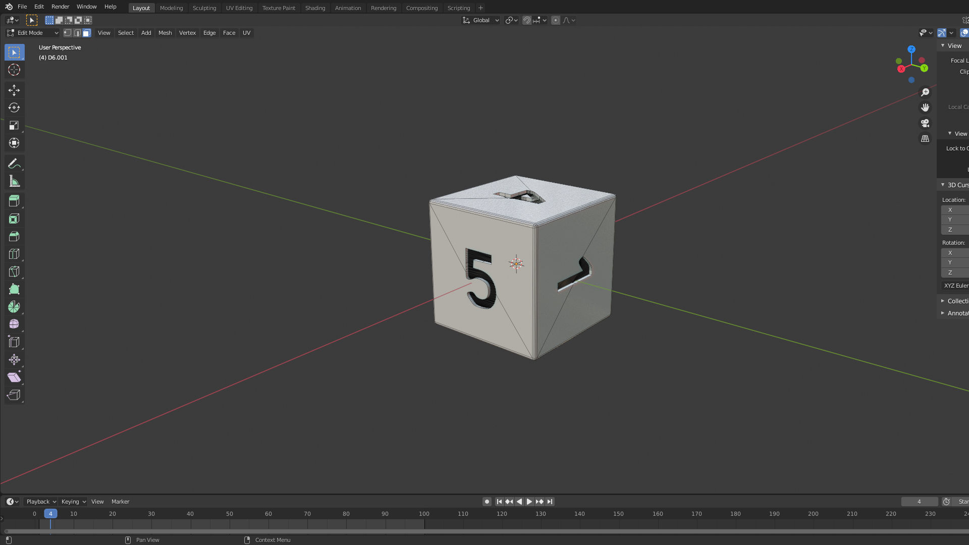 DnD Dice D6 3D model_6