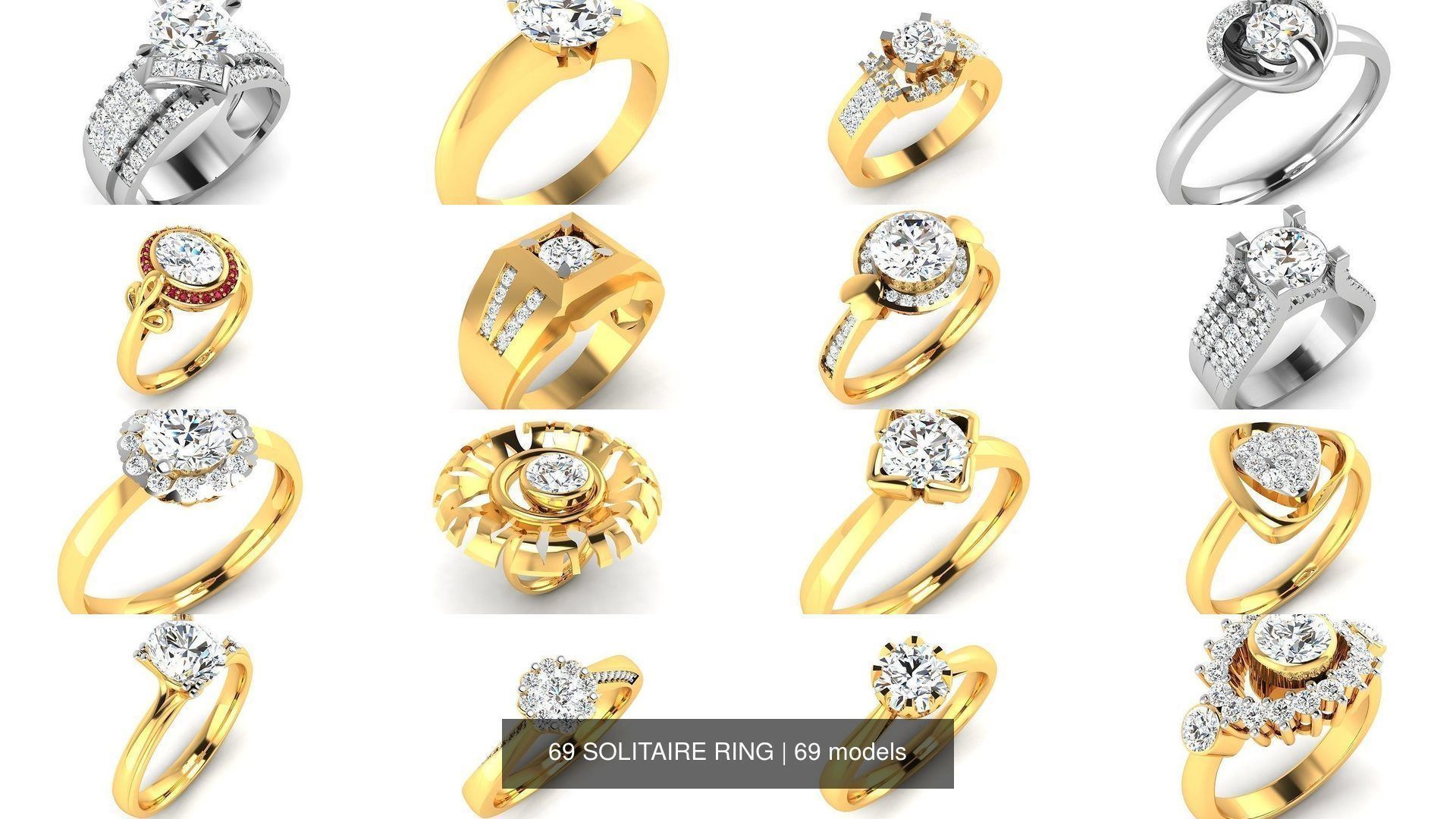69 SOLITAIRE RING 3D Model Collection_1