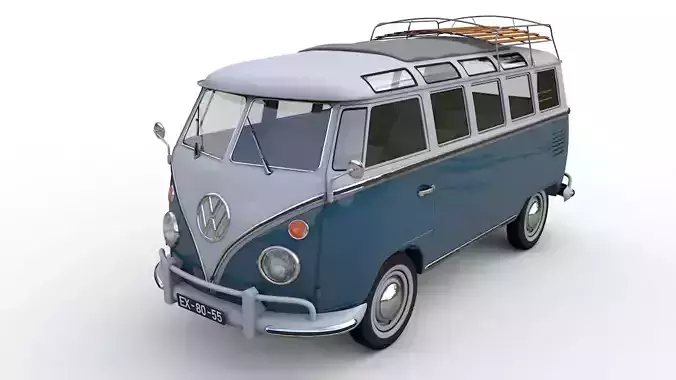 Volkswagen T1 Microbus Deluxe 1966 3D model
