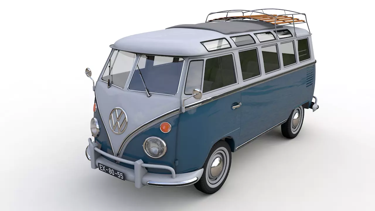 Volkswagen T1 Microbus Deluxe 1966 3D model_0