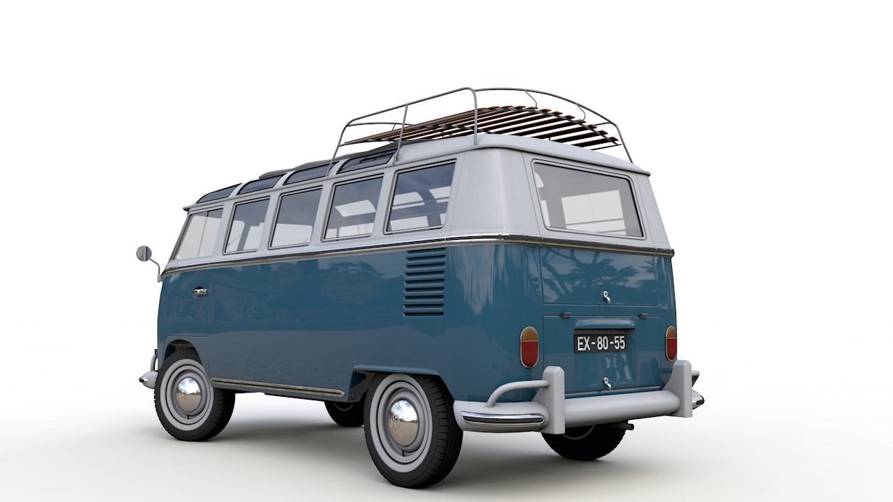 Volkswagen T1 Microbus Deluxe 1966 3D model_5