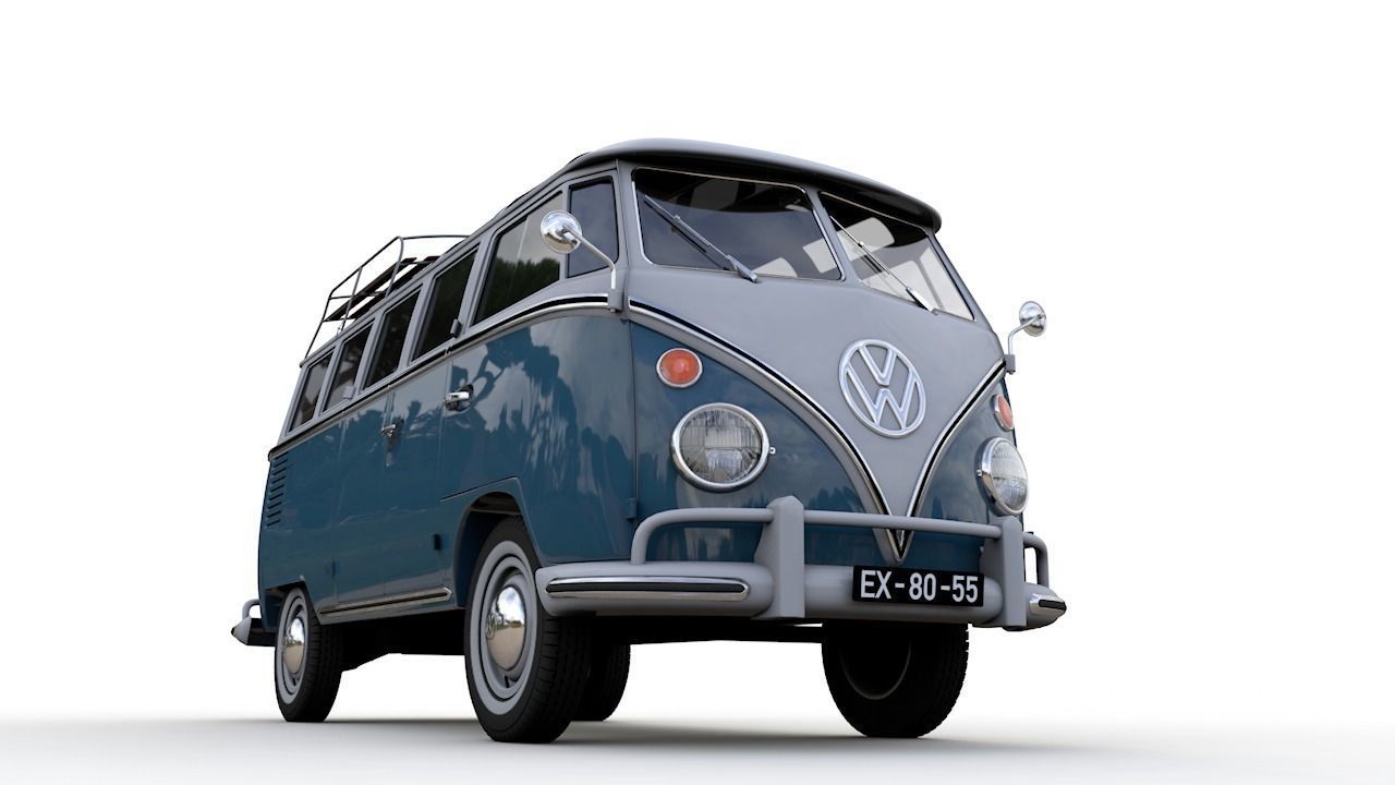 Volkswagen T1 Microbus Deluxe 1966 3D model_2