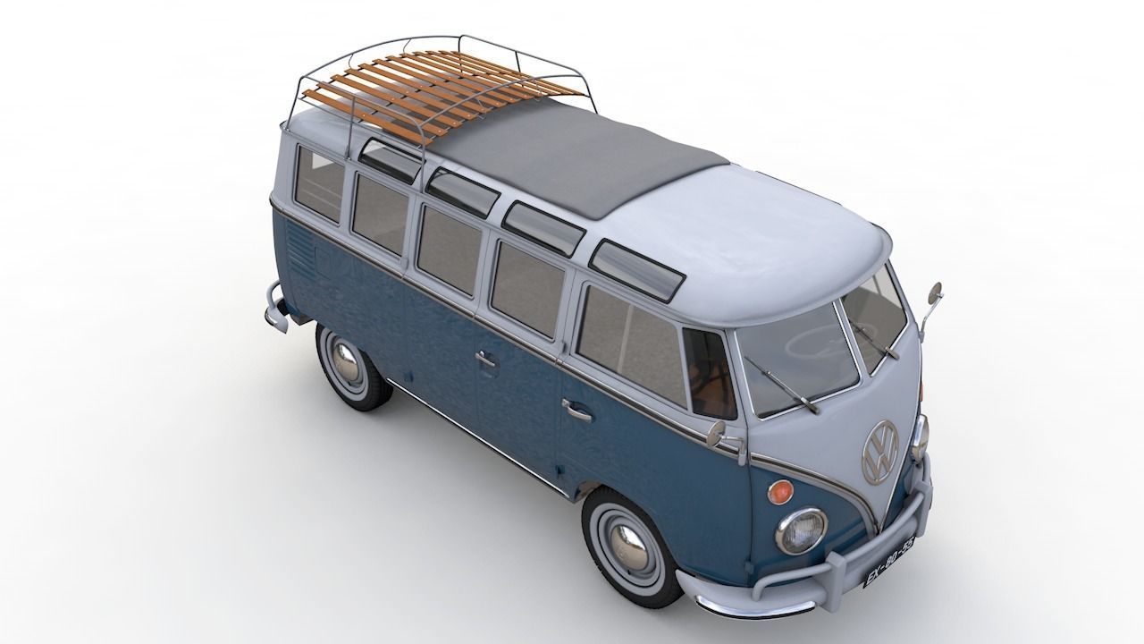 Volkswagen T1 Microbus Deluxe 1966 3D model_7
