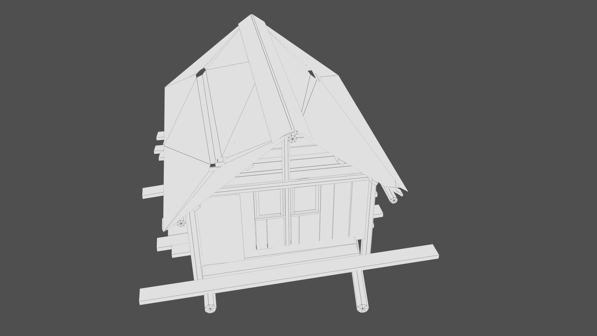 Tree house Low-poly 3D model_13