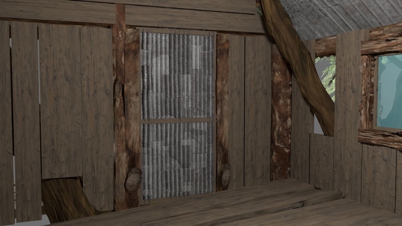 Tree house Low-poly 3D model_4